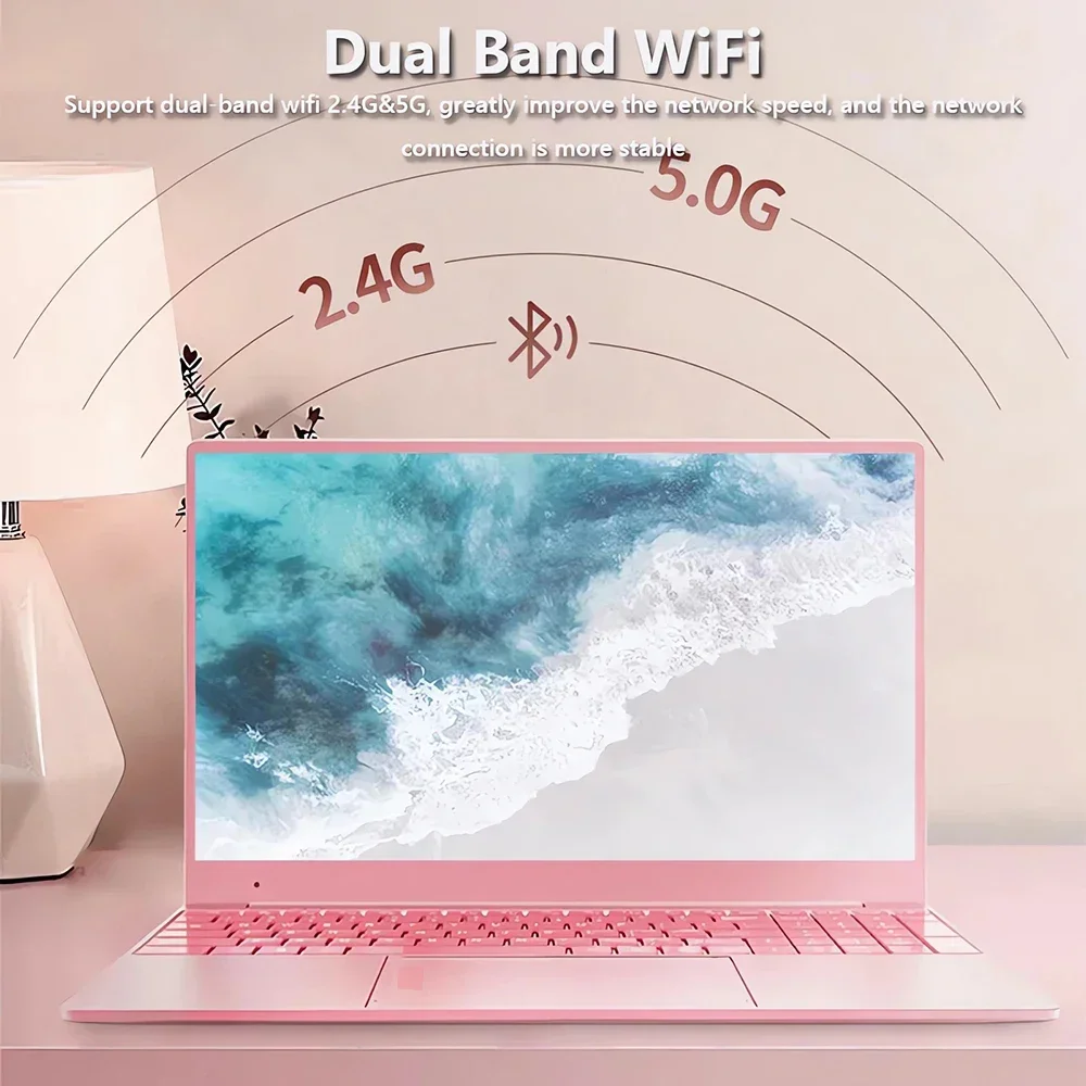 Stylish Pink 15.6" Laptop: Windows 10 Office Education Intel Celeron N5095, 16GB RAM, 1TB SSD, Dual WiFi, Narrow Bezels. - 图片 5