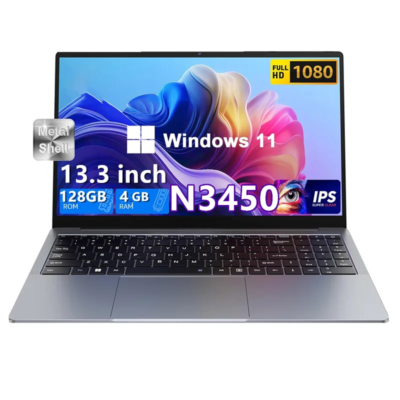 8GB RAM 256GB ROM 13.3 INCH Notebook Ultrabook Laptop PC Windows 11 Intel Celeron Quad Core N3450 CPU - 图片 2