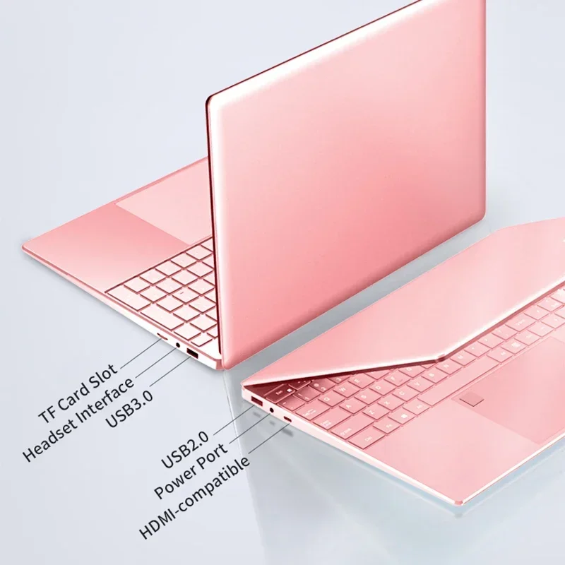 Stylish Pink 15.6" Laptop: Windows 10 Office Education Intel Celeron N5095, 16GB RAM, 1TB SSD, Dual WiFi, Narrow Bezels. - 图片 2